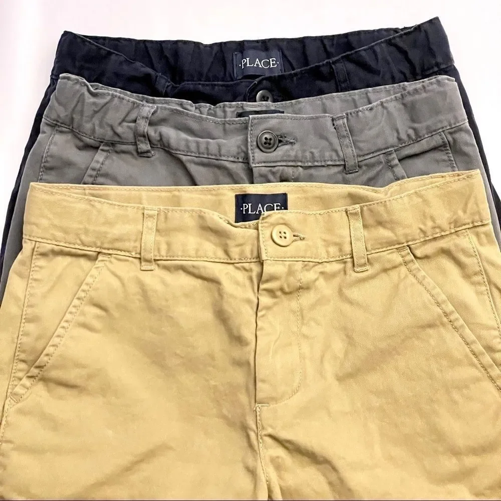 The Children’s Place Lot of THREE Pairs of Flat Front Husky Shorts Size 8H